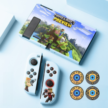 (Style A3) Protective Case Set for Nintendo Switch and Joy-Con Controllers, Minecraft Theme