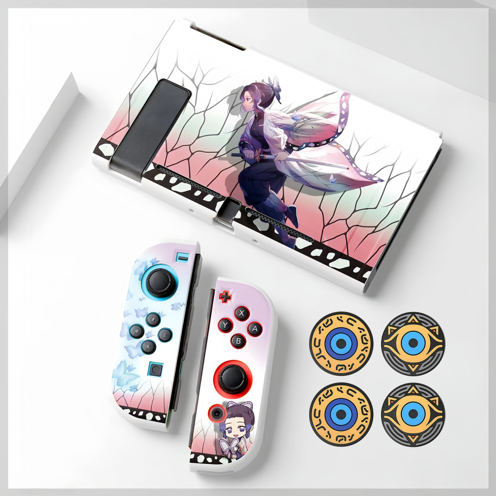 Protective Case Set for Nintendo Switch and Joy-Con Controllers, Demon Slayer Theme-image-OPC-PJST5GN-NEW