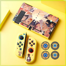 (Style A16) Protective Case Set for Nintendo Switch and Joy-Con Controllers, Demon Slayer Theme