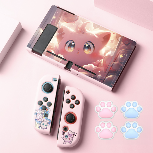 (Style A15) Protective Case Set for Nintendo Switch and Joy-Con Controllers, Pokemon Theme