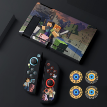 Protective Case Set for Nintendo Switch and Joy-Con Controllers, Minecraft Theme