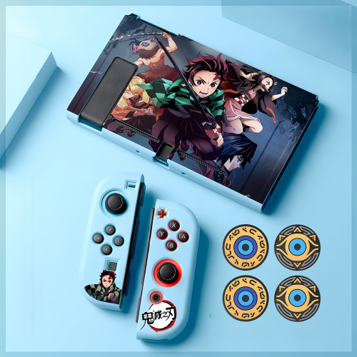 Protective Case Set for Nintendo Switch and Joy-Con Controllers, Demon Slayer Theme