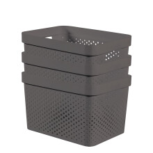 CURVER Infinity Dots - Grey, 3 x 17 Litre