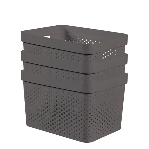 Curver CURVER Infinity Dots - Grey, 3 x 17 Litre