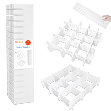 HGYZE Drawer Dividers,42x9cm Kitchen Drawer Organizer Set of 8 Adjustable Drawer Dividers Organizer Separator for Clothes Makeup Storage of Dresser,