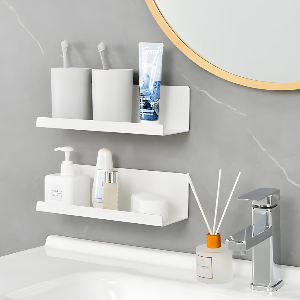2 Pcs Acrylic Floating Shelves, 30*9.5Cm Self Adhesive Acrylic Bathroom Floating Shelves, No Drill Display Shelf, Easily Expand Wall Space Acrylic 5051220934533
