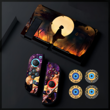 (Style A19) Protective Case Set for Nintendo Switch and Joy-Con Controllers, Demon Slayer Theme