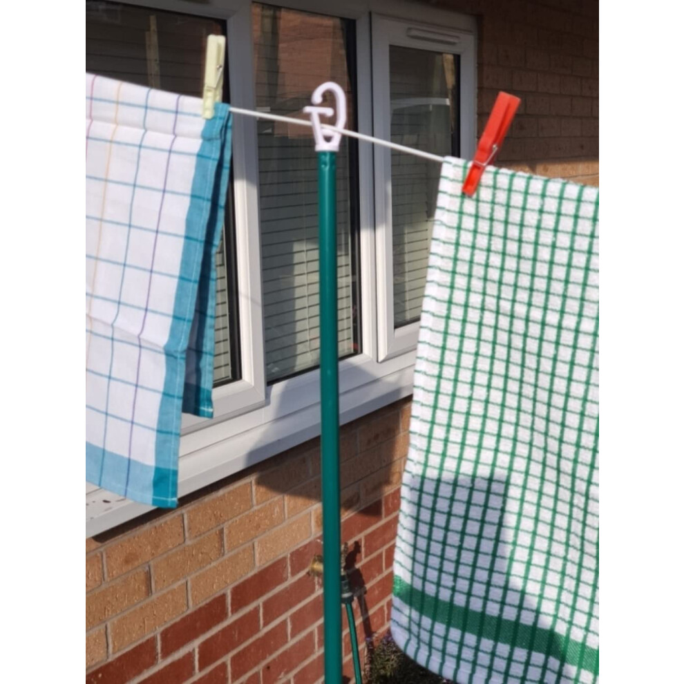 Saif 1Pk Prop Normal Metal Galvanised Garden Washing Line Outdoor Extendable Pole Cloths Prop Laundry Support Extending Pole Telescopic Strong Airer