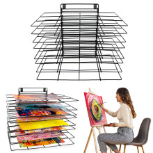 ODOXIA Art Drying Rack For Classroom | Small Hangable Paint Drying Rack | 8 Removable Shelves | Canvas Art Storage With Screws | Stack For Painting,