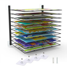 Art Drying Rack,10 Adjustable Shelves Paint Drying Stand Rack, Fit All Walls Art Drying Rack For Classroom,Studios & Creative Spaces