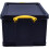 Really Useful Really Useful Box Plastic Storage 48 Litre Solid Black with Yellow Handles 2