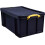 Really Useful Really Useful Box Plastic Storage 48 Litre Solid Black with Yellow Handles 1