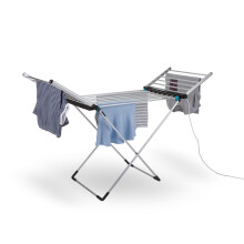 Minky Electric Heated Clothes Airer | Clothes Drying Rack | Indoor Airer | Foldable | Winged | Low Running Costs | Grey | 12m Drying Space | 112 x 54