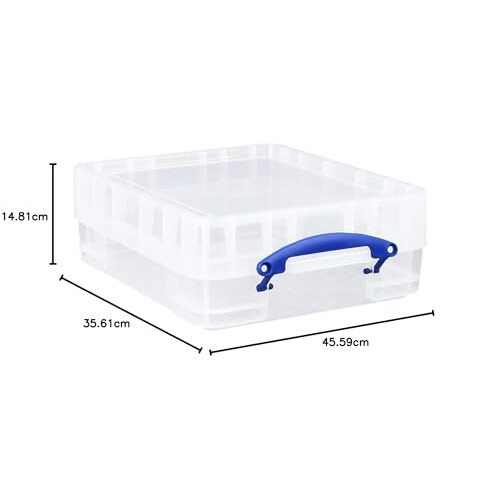 Really Useful Really Useful Box Plastic Storage 11 Litre with XL Lid Clear 2