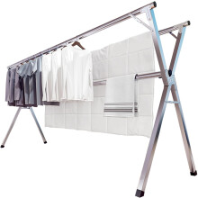 JAUREE 79 Inches Clothes Drying Rack, Drying Rack Clothing Folding Indoor Outdoor, Heavy Duty Stainless Steel Laundry Rack, Foldable Portable Large