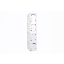 Really Useful Box Plastic Storage 19 Litre With XL Lid Clear (Pack Of 4)