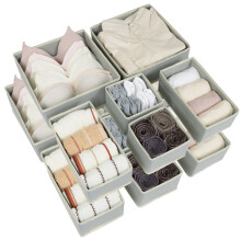 12 Pack Drawer Organiser, Foldable Fabric Wardrobe Storage Organiser, Drawer Dividers for Clothing, Underwear Drawer Organiser Clothes Drawer