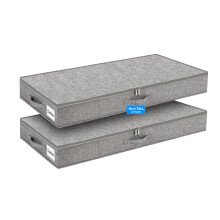 mepure Low Profile UnderBed Storage, 10CM High Slim Storage Boxes with Lids for Under Bed or Sofa, Sturdy Sidewalls & Bottom, Shallow Fabric Organizer