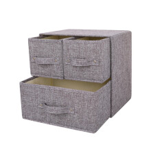YINGGG Fabric Storage Box Storage Bins with Handle Drawer Organiser with Lid Folding Storage Bins Box Containers for Socks, Underwear, Bras, Ties,