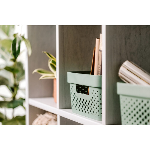 Curver Curver Infinity Dots Set of 4 Rectangular 100% Recycled Small Storage Boxes 4.5 Litres - Green 2
