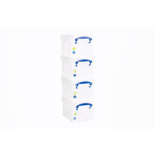 Really Useful Box Plastic Storage 3 Litre Clear (Pack Of 4)