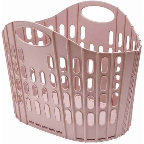 Addis Addis Fold Flat Easy Store Clothes Laundry Basket Hamper, Pink, 38 Litre