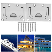 2 pièces poignée de tirage de trappe de bateau en acier inoxydable 314 g argent