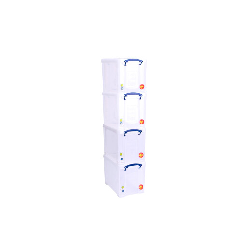 Really Useful Really Useful Box Plastic Storage 19 Litre Clear (Pack Of 4)