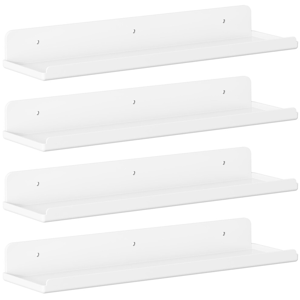 Lifewit Floating Shelves For Wall, 4 Pack White Plastic Shelf 38.1Cm Room Decor For Bookcase/Vinyl Record Display/Photo/Picture In Bedroom, Living 5051220947311