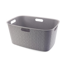 Curver Softex 45L Laundry Basket, 70 percent Recycled Material, Durable, Lightweight, Taupe