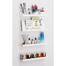 Viymgit 4 Pack White Adhesive Shelves, 15"x4" No Drill Acrylic Wall Shelves | Dual-Mount (Adhesive or Screws) Waterproof Storage Bathroom Shelf