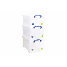 Really Useful Box Plastic Storage 48 Litre Clear (Pack Of 3)