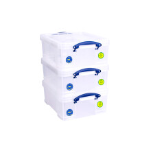 Really Useful Box Plastic Storage 18 Litre Clear (Pack Of 3)