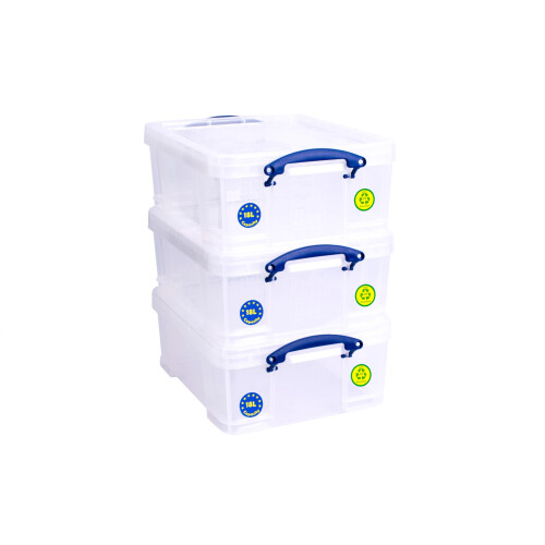Really Useful Really Useful Box Plastic Storage 18 Litre Clear (Pack Of 3)