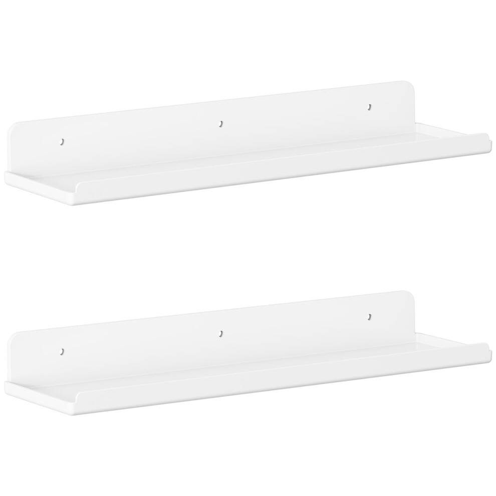 Lifewit Floating Shelves For Wall, 2 Pack White Plastic Shelf 38.1Cm Room Decor For Bookcase/Vinyl Record Display/Photo/Picture In Bedroom, Living 5051220947328
