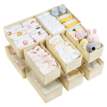 Vtopmart 12 Pack Baby Clothes Organizer, Dresser Drawer Organizer for Baby Clothing, Foldable Fabric Closet Drawer Storage Bins, Nursery Dresser