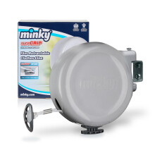 Minky VT20500103 Retractable Reel Washing Line with 15 m of Drying Space, Grey