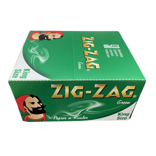 ZIG ZAG green king size rolling papers 50 booklets 1