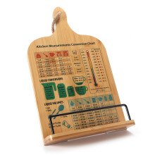 Bamboo Cookbook Stand,Recipe Book Holder with Measurement Conversion Chart,Unique Gifts for Women Mom Grandma Wife Sister Friends Mothers Day