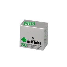 actiTube Slim Activated Carbon, 4 x Box of 50 = 4 x 50 = 200 Filters, Silver, 1-Pack