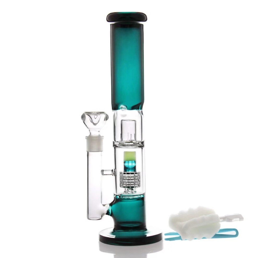 Bongbongbong Green Big Bong Gravity Glass Bong With Tornado Percolate, Water Bongs With 14.5Mm Bong Bowl Height 33Cm Weight 800G Glass Pipe For Smoking Hookah Glass