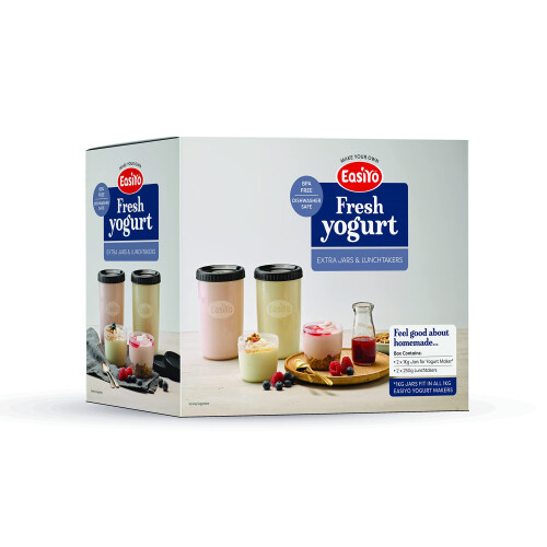 EasiYo 2 Extra Jars & 2 Extra Lunchtakers Pack (Black)