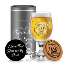 Birthday Gifts for Men Beer Glasses Dad Birthday Gift for Dad Daddy Personalised Beer Glass Set Fathers Day Christmas Gifts Dads Gift from Daughter