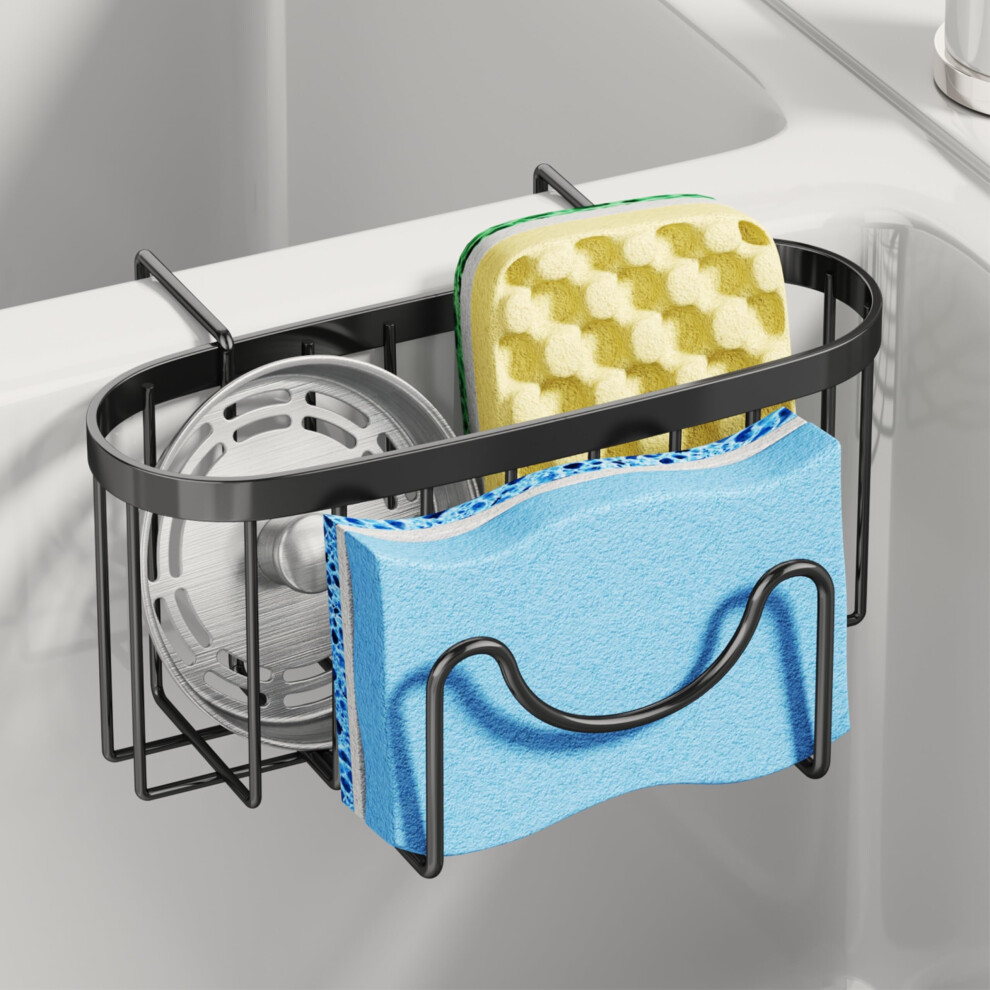 Swtymiki Sponge Holder For Kitchen Sink - Movable Kitchen Caddy With M-Shaped Hook, Stainless Steel Hanging Sponge Caddy For Dish Sponge, Brush, Sink 5051220960822