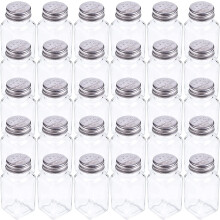 Tebery 30 Pack Glass Salt and Pepper Shaker Set with Stainless Steel Mushroom Top, 2.7oz Spice Bottle for Kitchen, Restaurants and Catering, Classic