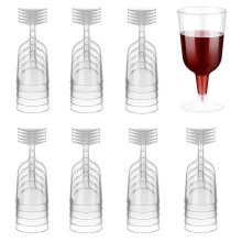36 Pack Clear Plastic Wine Glasses - 206ml Plastic Wine Glass with Stem - Reusable Wine Cups Perfect for Parties & Weddings & Poolside & Outdoors &