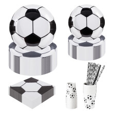 CEILIWEN 125PCS Football Party Tableware Set - 25 Guest Premium Paper Plates (9? & 7?), Cups, Napkins & Straws - Complete World Cup, Sports Theme
