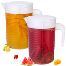 2 Pack Juice Jug with Lid, 2L Water Jug iced Tea Pitcher Beverage Juice Container Fridge Jugs for Milk Juice Iced Tea Lemonade Fridge Drink Container