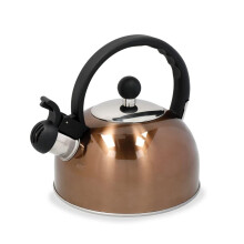 La Cafeti?re Stainless Steel Copper Effect 1.3l Whistling Kettle, Brown