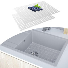 Kitchen Sink Mat - 2Pack Adjustable Sink Protector Mat for Kitchen Ceramic/Stainless Steel Sink - Fast Draining Sink Mats for Bottom of Kitchen Sink -